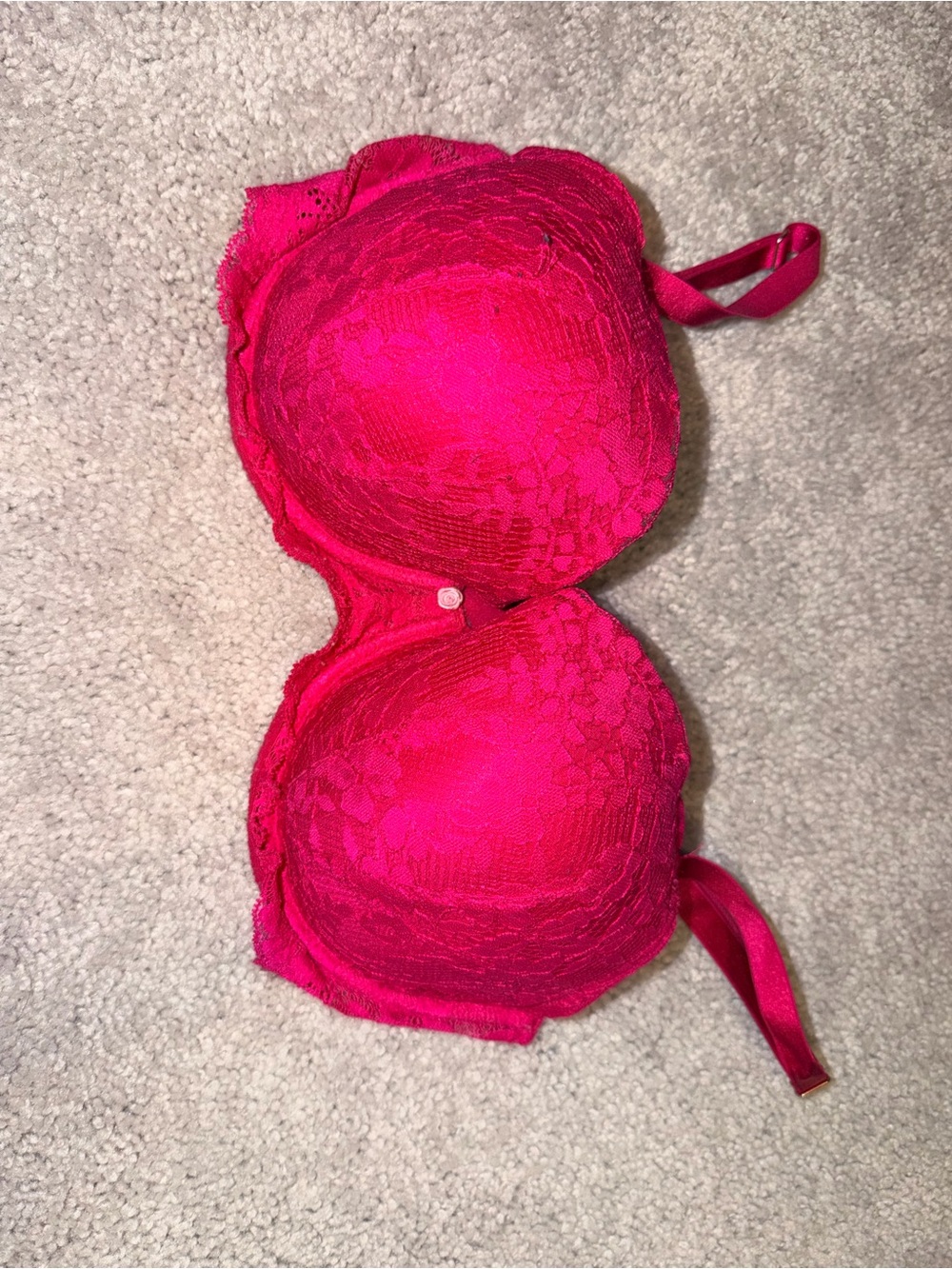 Victoria's Secret Bright Fuchsia Lace Push-Up Bra